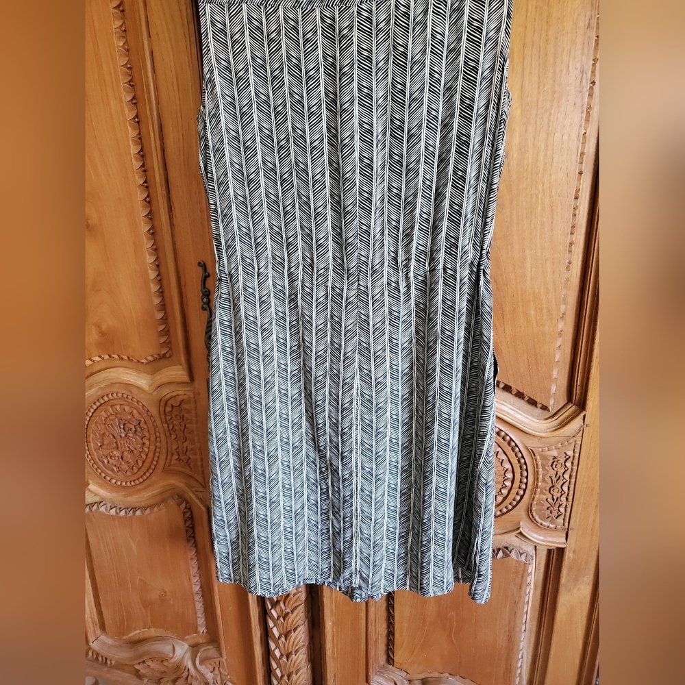 PENDELTON herringbone Pattern MIDI SILK Dress Sleeveless Buttondown Size Medium - Picture 12 of 12